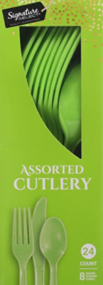 Signature Select Assorted Fresh Green Cutlery - 24 Count - Image 2