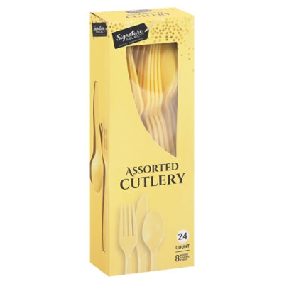 Signature Select Assorted Yellow Cutlery - 24 Count - Image 1