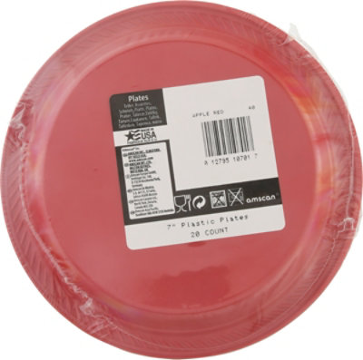 Apple Red 7 Plastic Plate - EA - Image 4