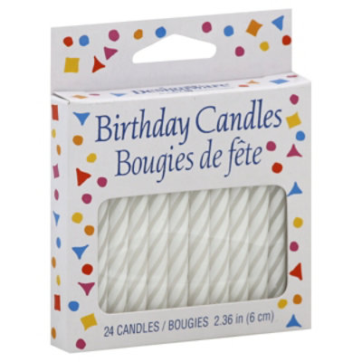 Bday Candle Small White Spiral - EA - Image 1