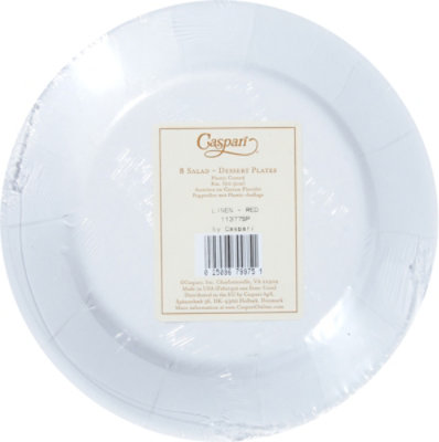 Linen Red Salad Plates - 8 CT - Image 4