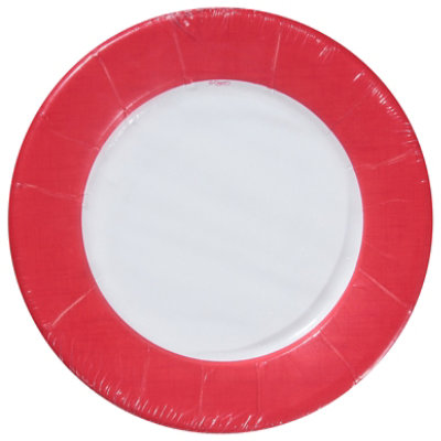Linen Red Salad Plates - 8 CT - Image 2
