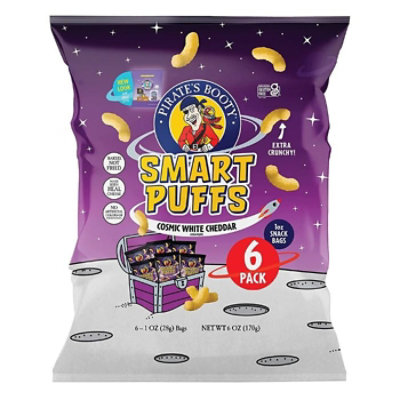 Pirate's Booty - Extra Crunchy Smart Puffs Snack Pack Gluten Free 6 Pack, 6.75oz (Pack of 12) - Image 1