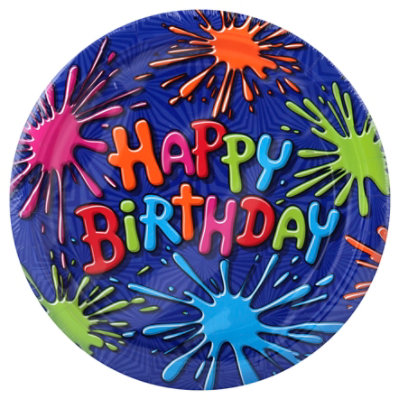 Ag Bday Splat Dinner Plates - EA - Image 1