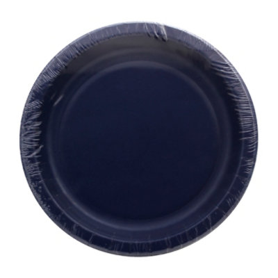 Sensations Navy Blue Dinner Plates - 10 Count - Image 1