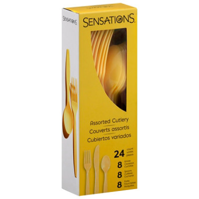 Sens Yellow Cutlery - 24 CT - Image 1