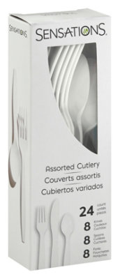 Sens White Cutlery - 24 CT - Image 1