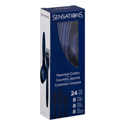 Sens Navy Blue Cutlery - 24 CT - Image 1