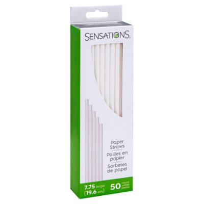 Sens White Paper Straws - 50 CT - Image 1