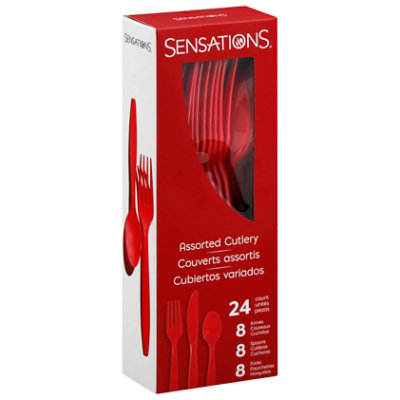 Sens Red Cutlery - 24 CT - Image 1