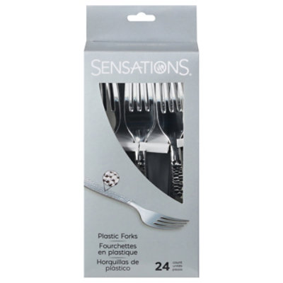 Sens Silver Hammered Forks - 24 CT - Image 2