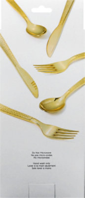 Cre  Gold Hammered Cutlery - 24 CT - Image 4