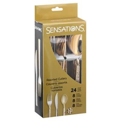 Sensations Cutlery Assorted Gold - 24 Count - Image 1