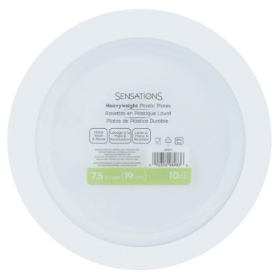 Sensations 7 Inch Plastic Plates with Silver Rim - 10 Count - Image 3