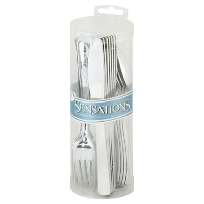 Sens Mtllc Silver Cutlery - 24 CT - Image 1