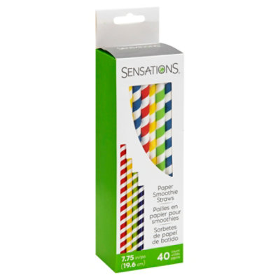 Sens Striped Paper Straws - 40 CT - Image 1