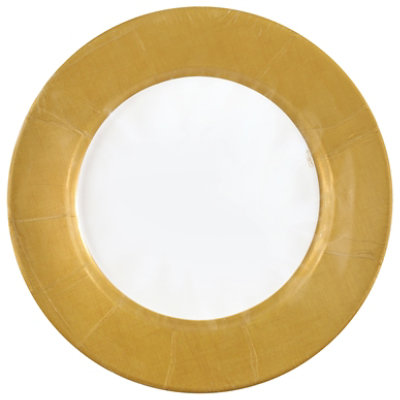 Linen Gold Dinner Plates - 8 CT - Image 1