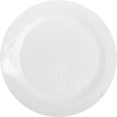 Sensations 9 Inch Plastic Plates with Silver Rim - 10 Count - Image 4