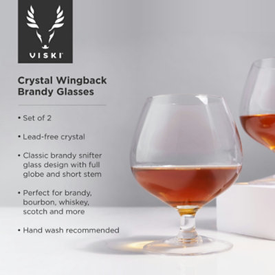 Viski - Raye Crystal Wingback Brandy Glasses - Image 4