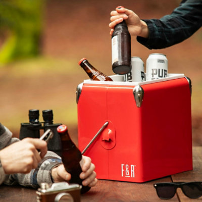 Foster & Rye - Red Vintage Metal Cooler - Image 3