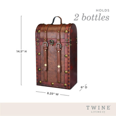 Twine - 2 Bottle Antique Wooden Wine Box - Image 4