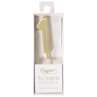 Caspari Number One Gold Candle - 1 CT - Image 3