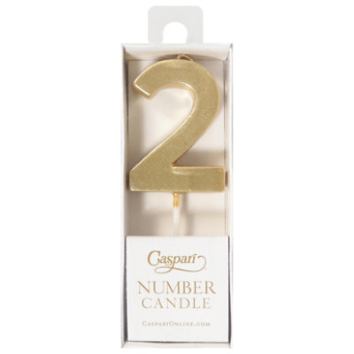 Caspari Number Two Gold Candle - 1 CT - Image 3