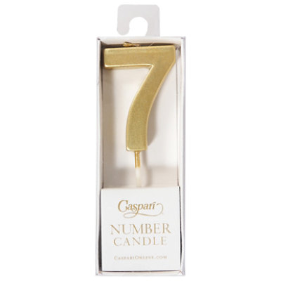 Caspari Number Seven Gold Candle - 1 CT - Image 3