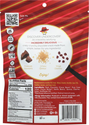 Undercover Quinoa Crisps Dark Chocolate Cherry - 3 OZ - Image 6