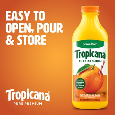 Tropicana Pure Premium 100% Orange Juice Original Some Pulp No Sugar Added - 46 Fl. Oz. - Image 2