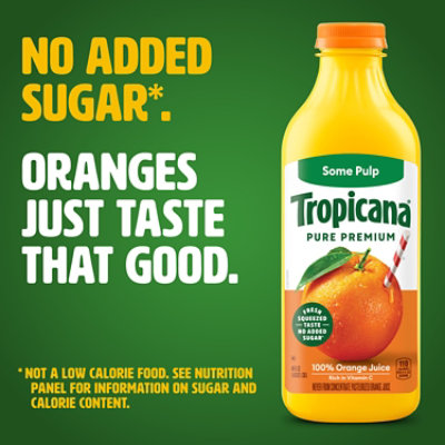 Tropicana Pure Premium 100% Orange Juice Original Some Pulp No Sugar Added - 46 Fl. Oz. - Image 3