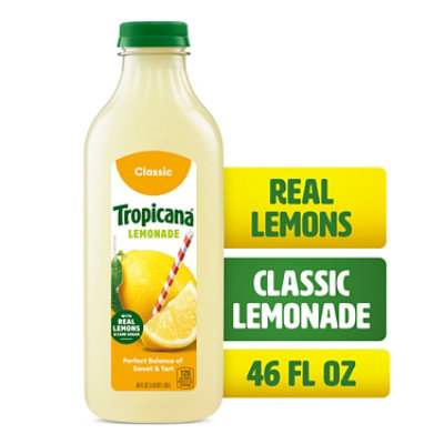 Tropicana Classic Lemonade Made with Real Lemons - 46 Fl. Oz. - albertsons