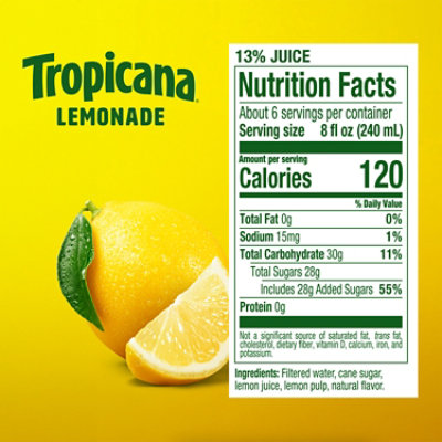 Tropicana Classic Lemonade Made with Real Lemons - 46 Fl. Oz. - Image 7