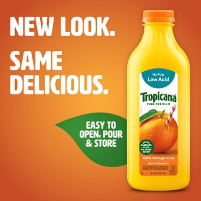 Tropicana Pure Premium 100% Orange Juice Original No Pulp Low Acid - 46 Fl. Oz. - Image 2