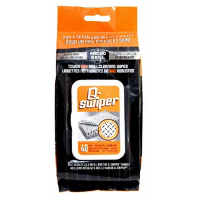 Proud Grill - 6 x 8 in. Q-Swiper BBQ Grill Cleaning Wipes Refill, 40 Count - Image 1