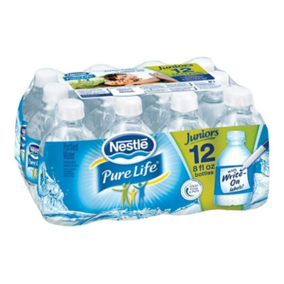 Nestle - 8 oz Pure Life Bottled Water, 12 Per Pack - Pack of 2 - Image 1