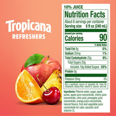 Tropicana Refreshers Fruit Punch Juice Drink with Real Fruit Juice - 46 Fl. Oz. - Image 8