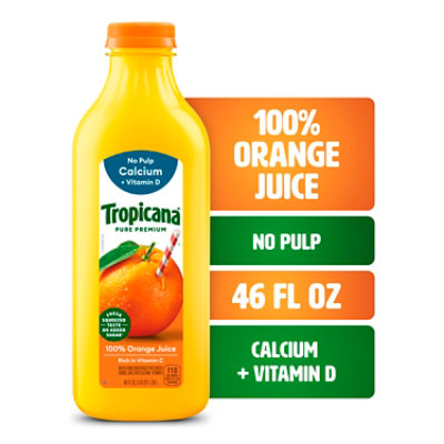 Tropicana Pure Premium Original No Pulp 100% Orange Juice With Calcium 46 Fz - 46 FZ - Image 2