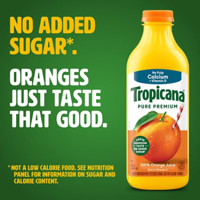 Tropicana Pure Premium 100% Orange Juice Original No Pulp with Calcium and Vitamin D - 46 Fl. Oz. - Image 3