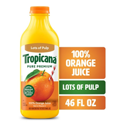 Tropicana Pure Premium 100% Orange Juice Original No Sugar Added - 46 Fl. Oz. - Image 1
