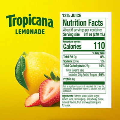 Tropicana Strawberry Lemonade Made with Real Lemons - 46 Fl. Oz. - Image 8