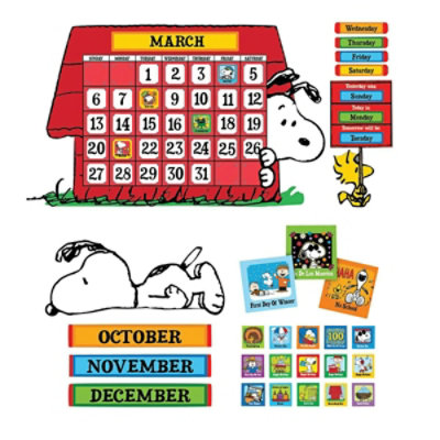 Eureka - 34 x 24 in. Peanuts Calendar Bulletin Board Set - Image 1