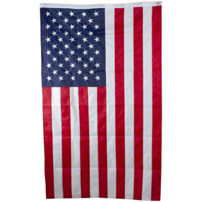 NorthLight - Patriotic Embroidered American Flag with Grommets - 3 x 5 ft. - Image 1