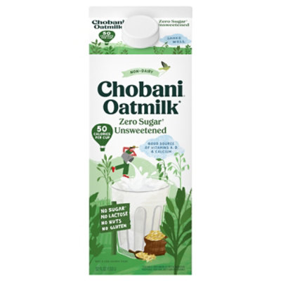 Chobani Oatmilk Zero Sugar Unsweetened 52 Fl Oz - 52 FZ - Image 1