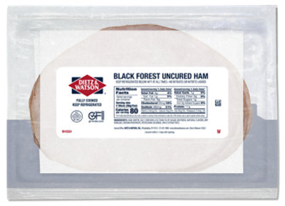Dietz And Watson Fresh-sliced Bag Uncured Black Forest Ham - LB - Image 1