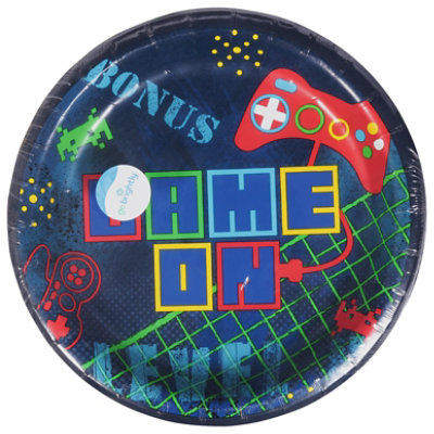 Amscan 8.5 Inch Printed Lunch Plates Game On Party - 8 Count - Image 3