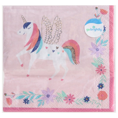 Amscan Lunch Napkins Printed 2 Ply Unicorn Wishes - 16 Count - Image 3