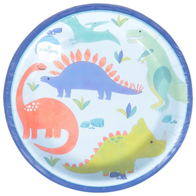 Amscan 8.5 Inch Printed Lunch Plates Partysaurus - 8 Count - Image 3