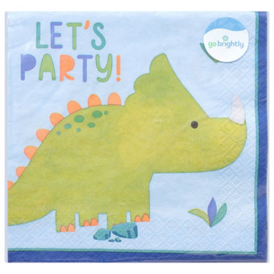 Amscan Lunch Napkins Printed 2 Ply Partysaurus - 16 Count - Image 3