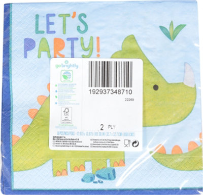 Amscan Lunch Napkins Printed 2 Ply Partysaurus - 16 Count - Image 4